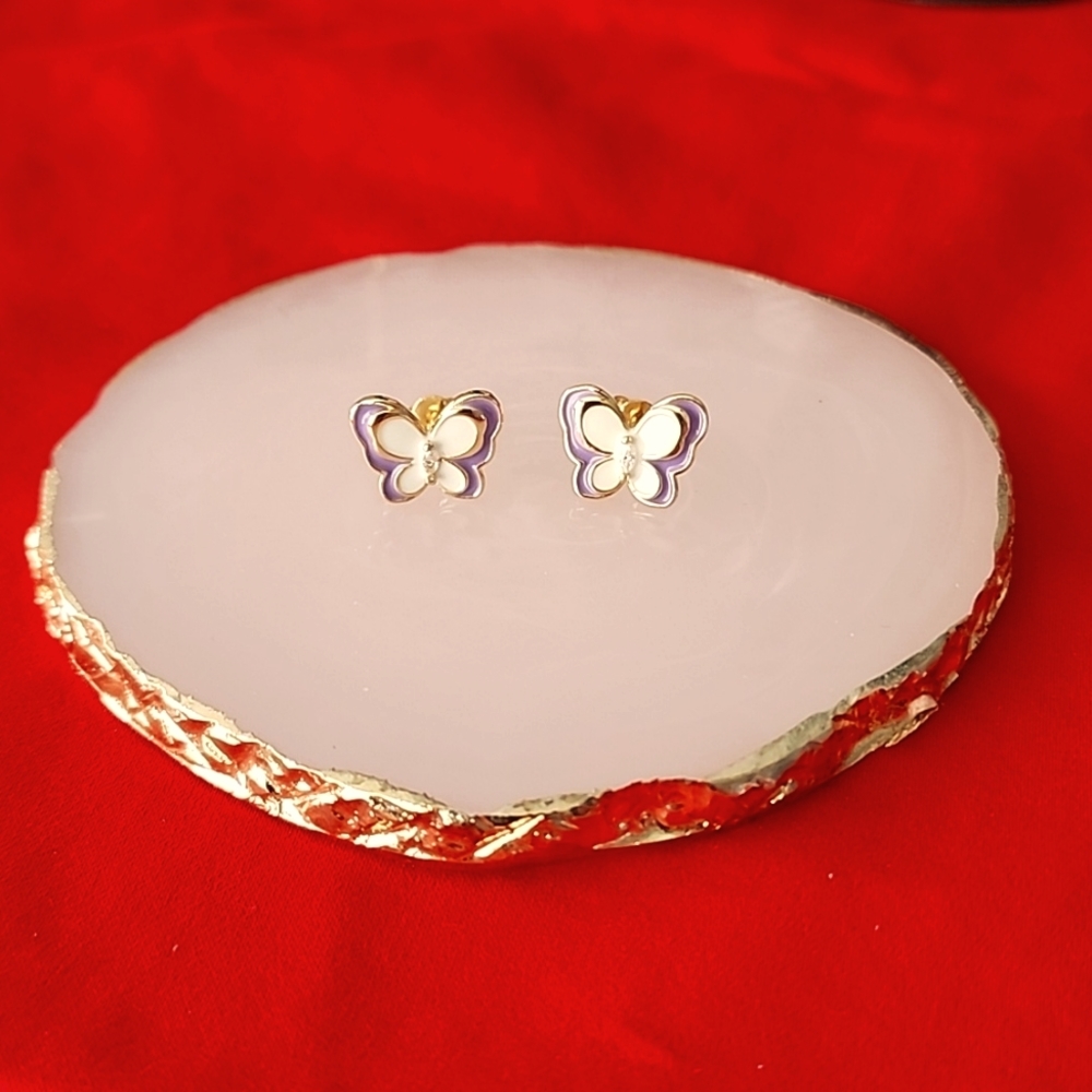 Cute Purple Butterfly Earrings